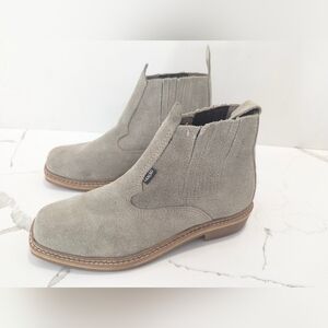 Gray suede leather ankle short chanky round toe chucka combat oxford boots sz 10